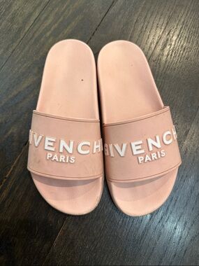 Givenchy Blush Pink Logo Slide Sandals